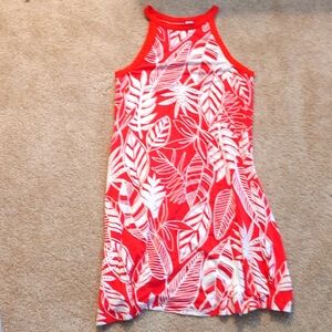 Like new Old Navy Reddish orange and White Swing tank dress